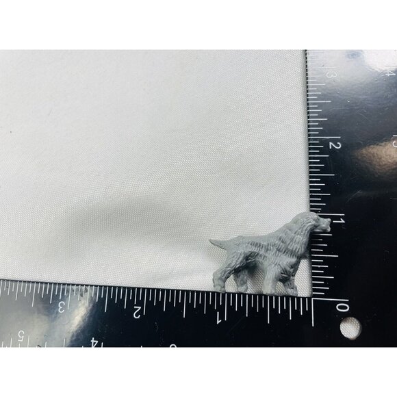 Vintage Toy Cocker Spaniel Dog Figurine Solid Hard Acrylic Plastic Gray 1x1 Inch - Picture 8 of 8